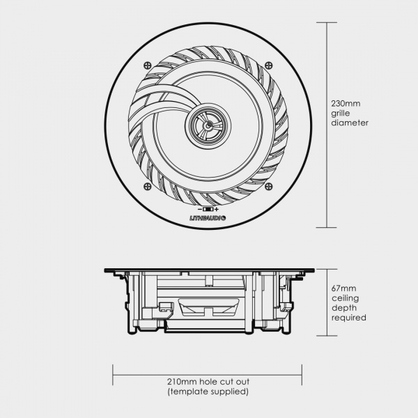 Lithe Audio 6.5'' Low Profile - Passive Ceiling Speaker (SINGLE)